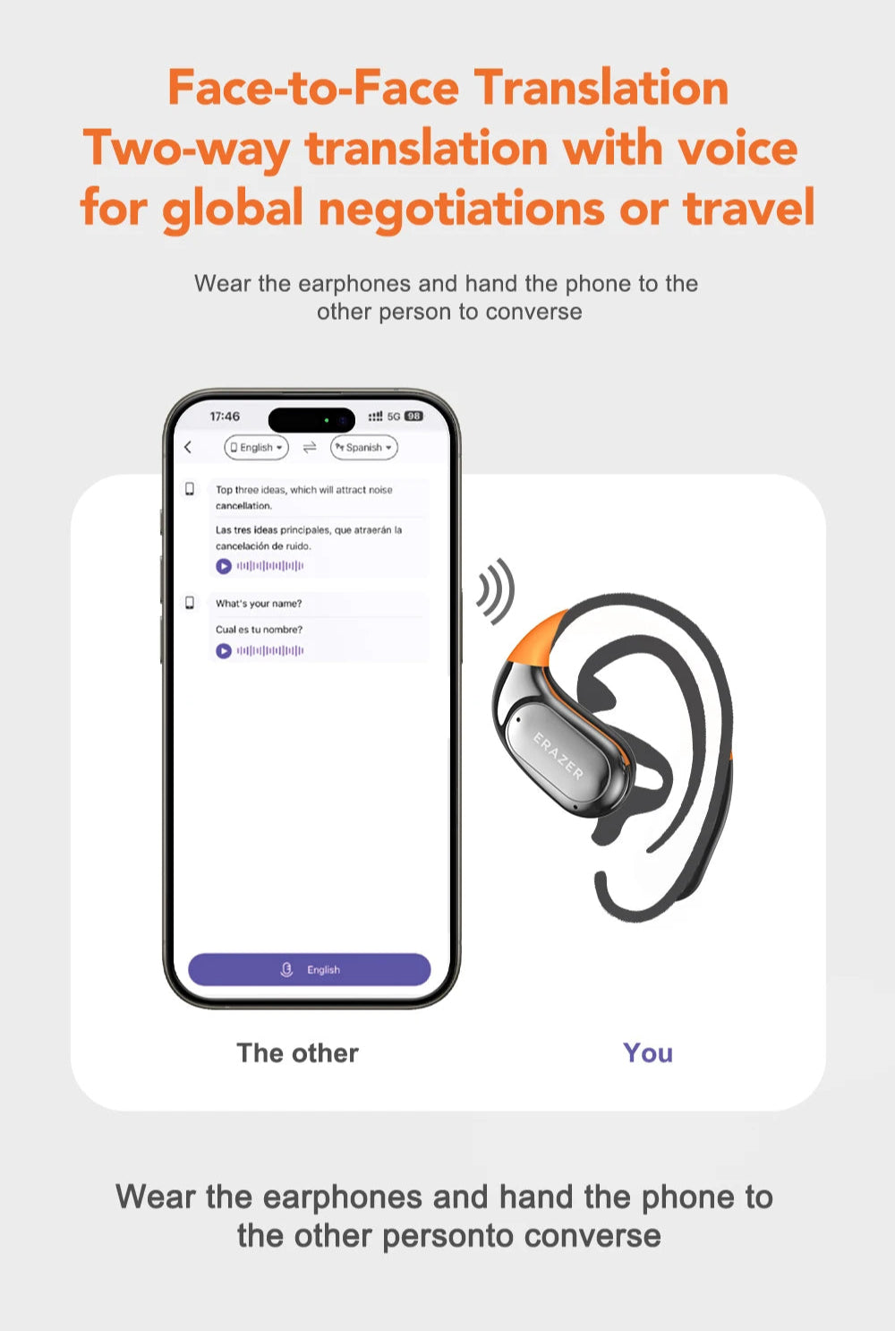 Lenovo Erazer XF31  Bluetooth 5.4 AI Translation Earphones