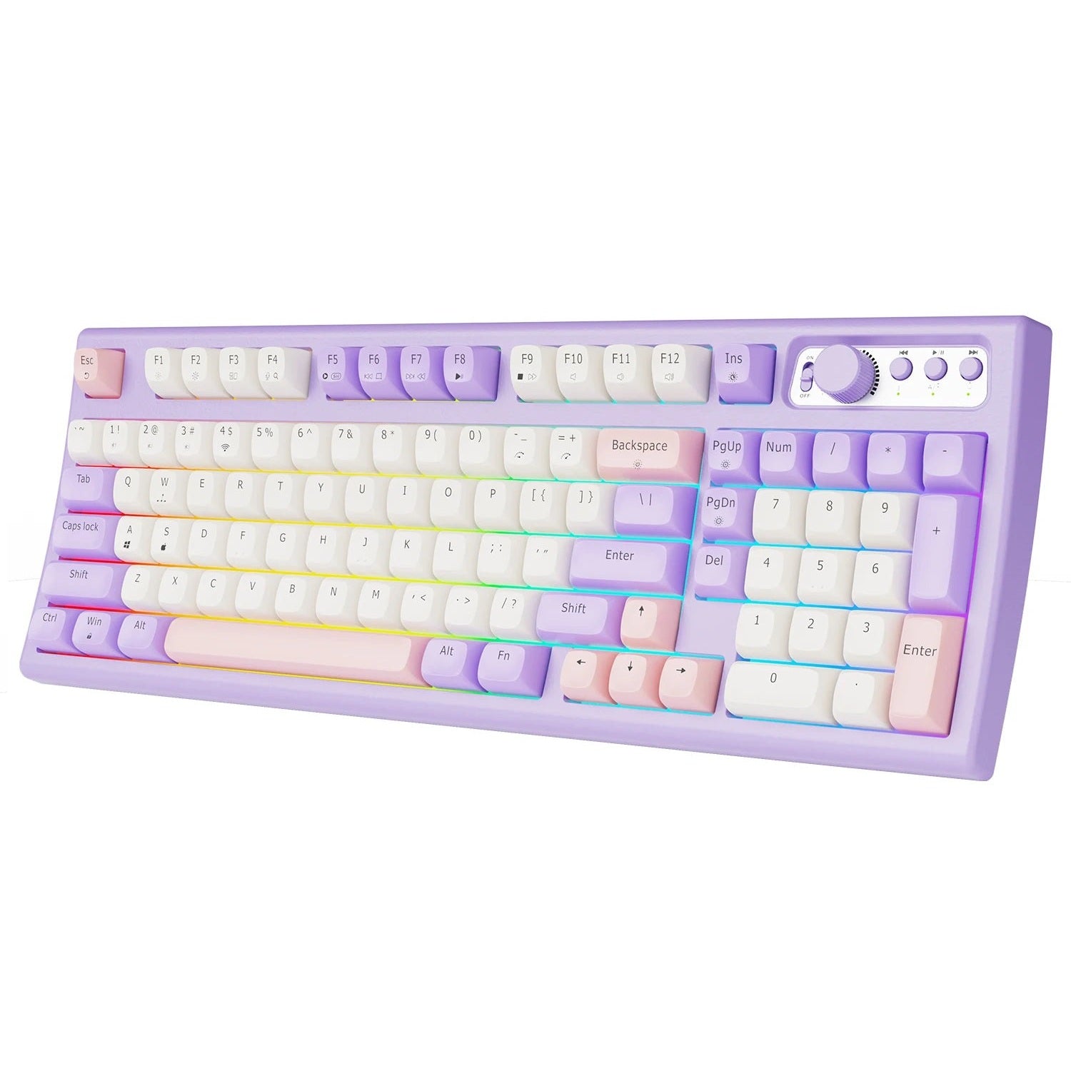 EWEADN V97 Cute Creamy Wireless Gaming Keyboard with RGB Backlight