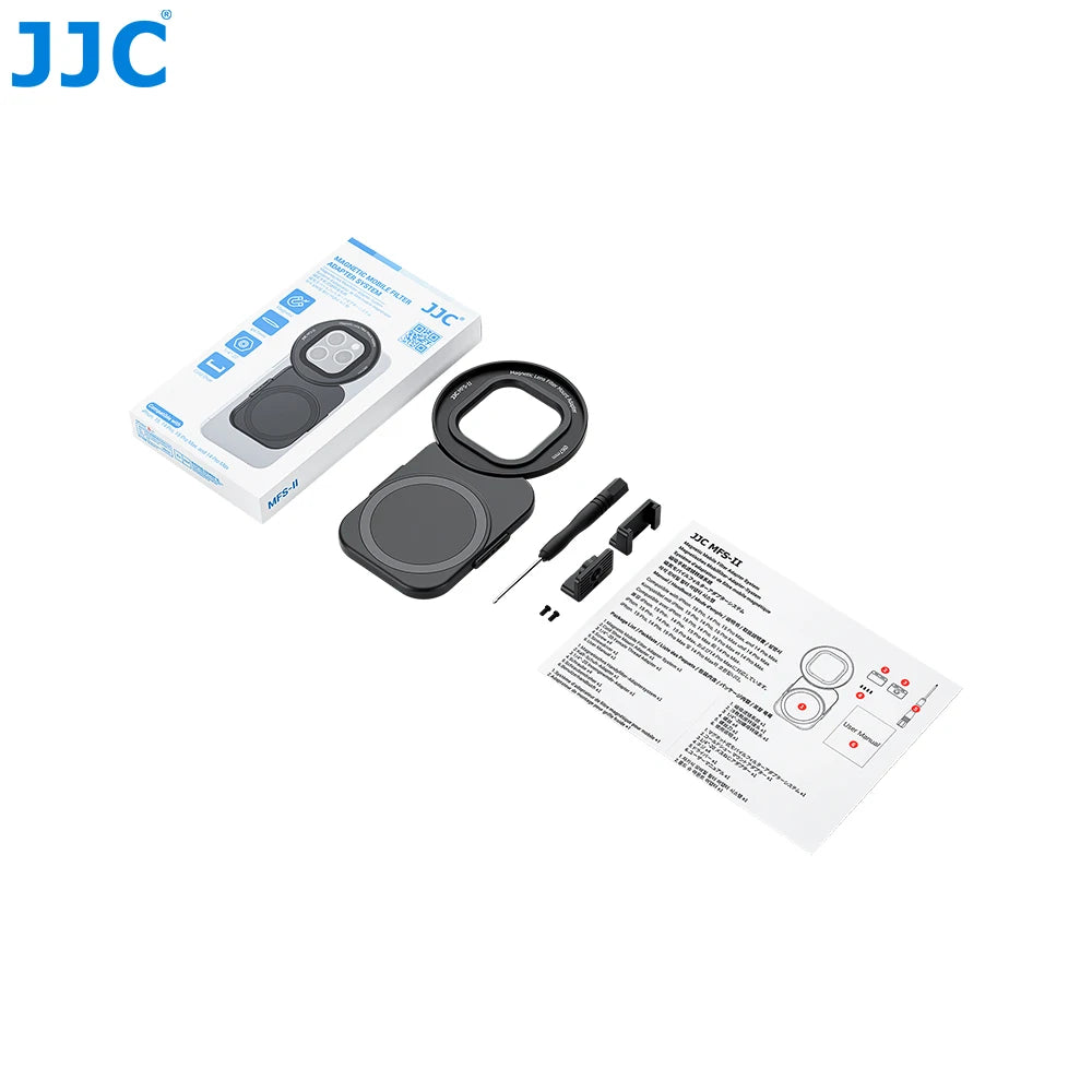 JJC 67mm Magnetic Lens Filter Adapter with Dual-sided MagSafe Cold Shoe for iPhone