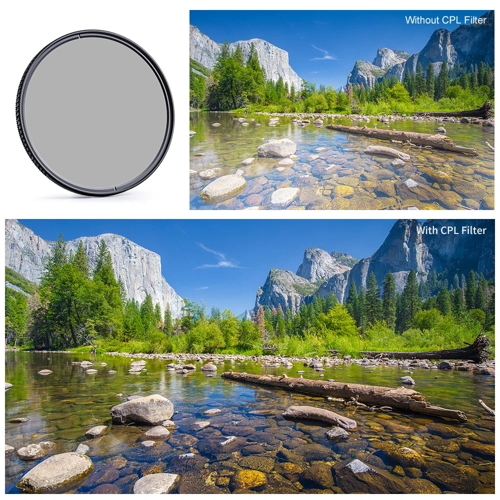 K&F Concept MC UV & CPL Camera Filter Kit with Lens Cap