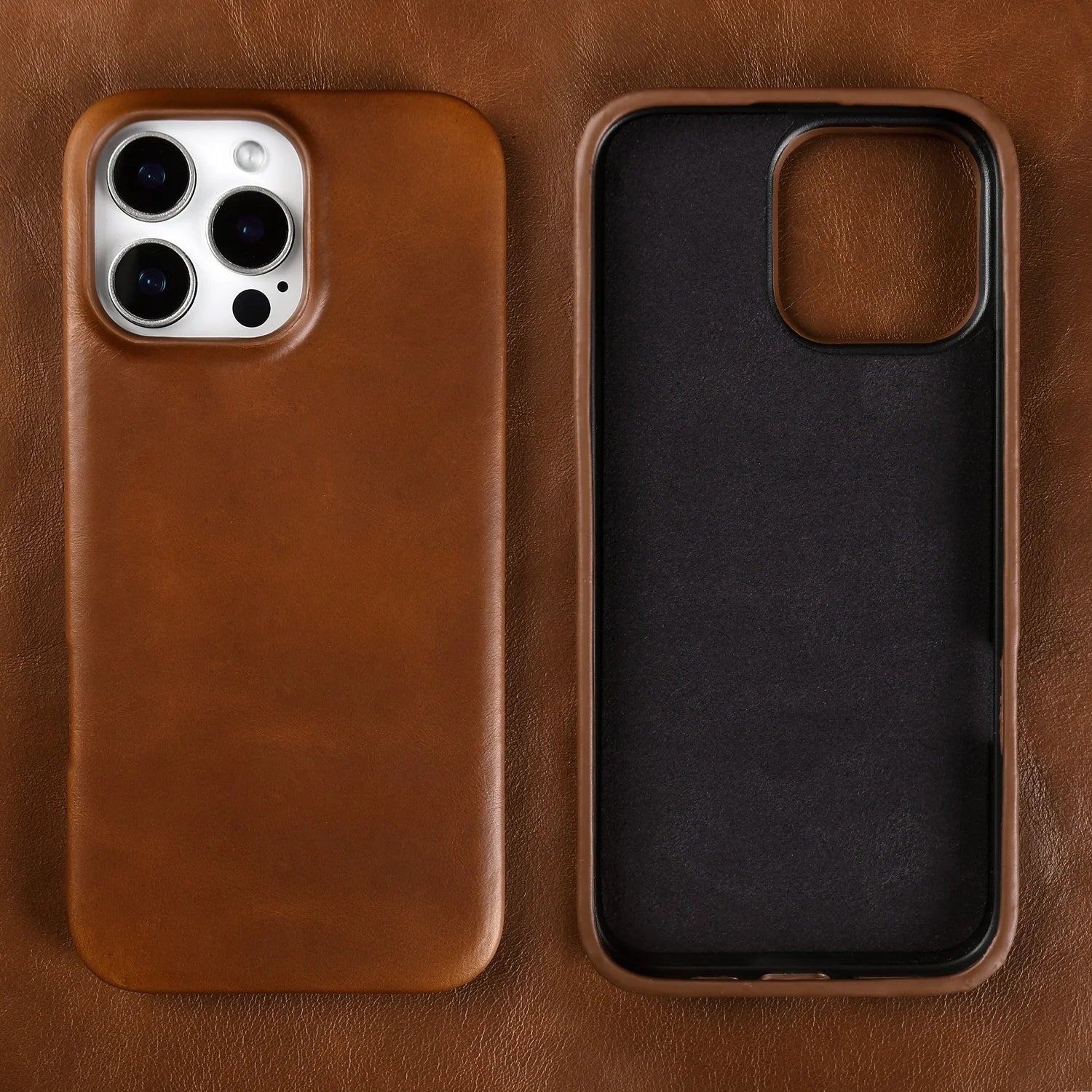 Classic Retro Genuine Leather Case for iPhone 16 Series