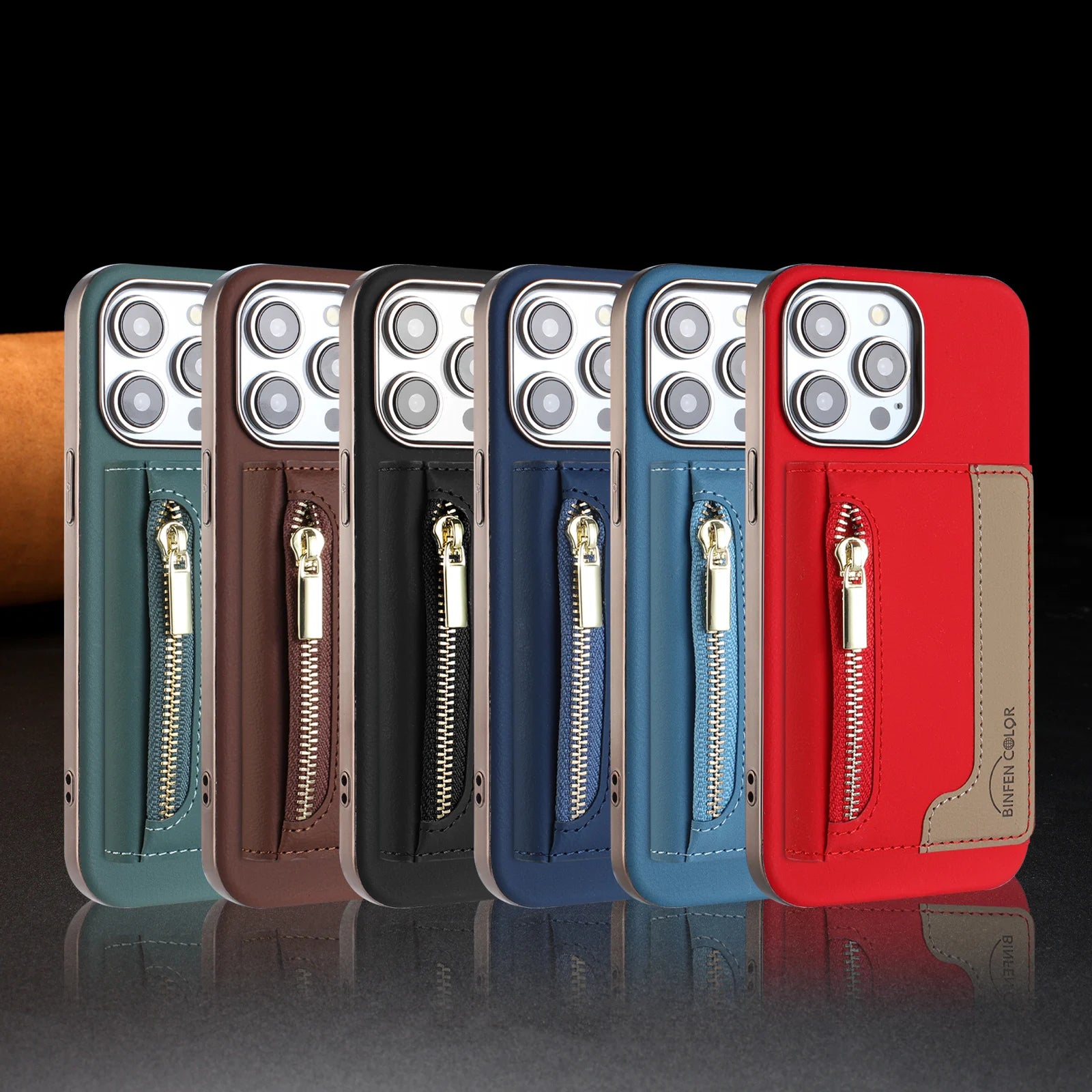 iPhone 15 Series Magnetic Leather Case with Detachable Card Holder