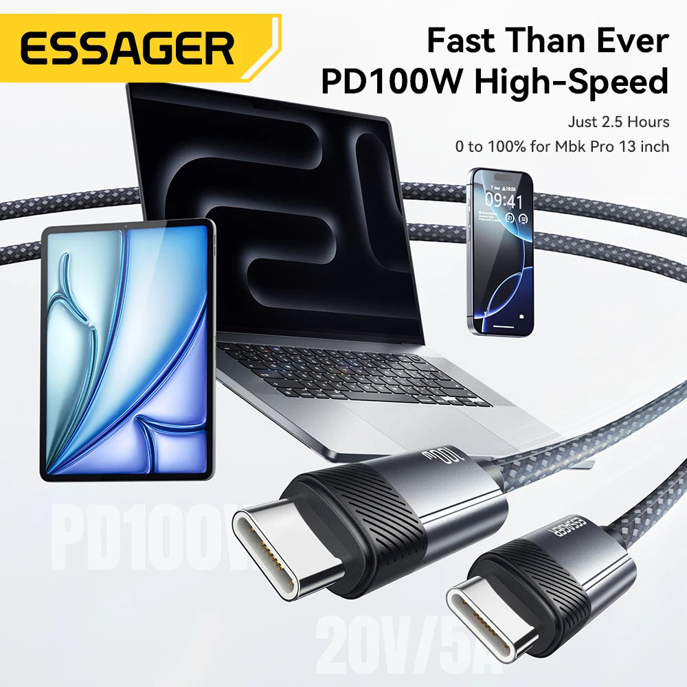 Essager 100W USB-C to USB-C PD Fast Charging Cable