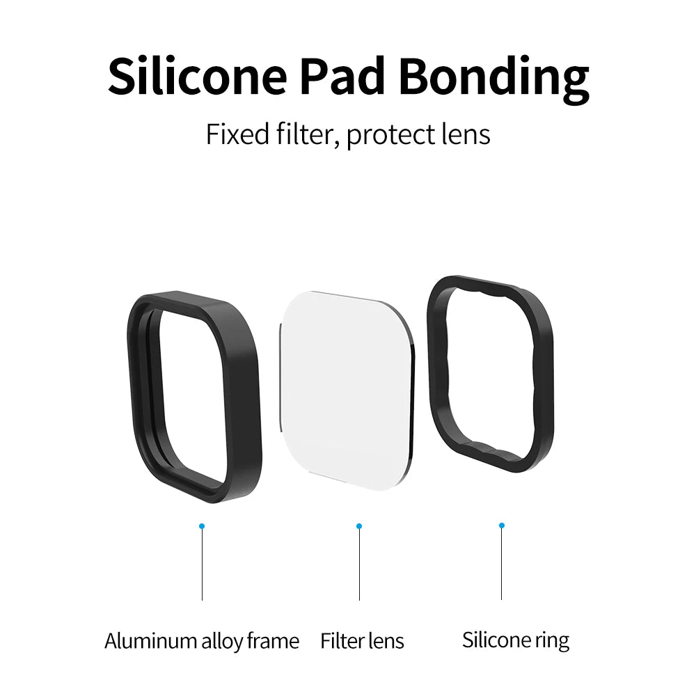 TELESIN ND8/ND16/ND32/CPL Lens Filter Set with Aluminum Alloy Frame for GoPro Hero Action Cameras