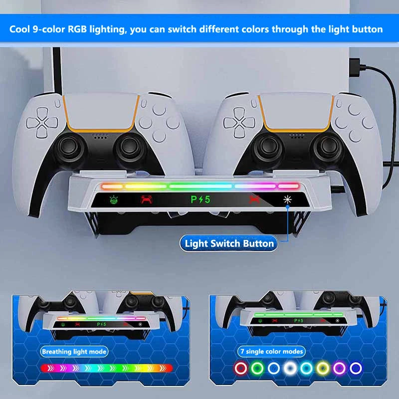 PlayStation 5 Pro RGB Wall Mount & USB Charging Hub