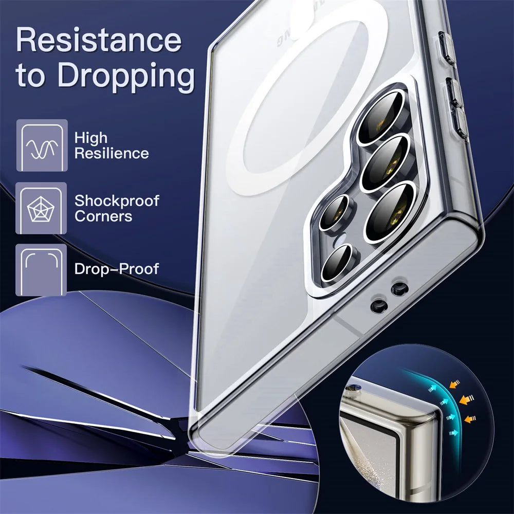 Premium Shockproof Transparent Magnetic Case for Samsung Galaxy S25 Series