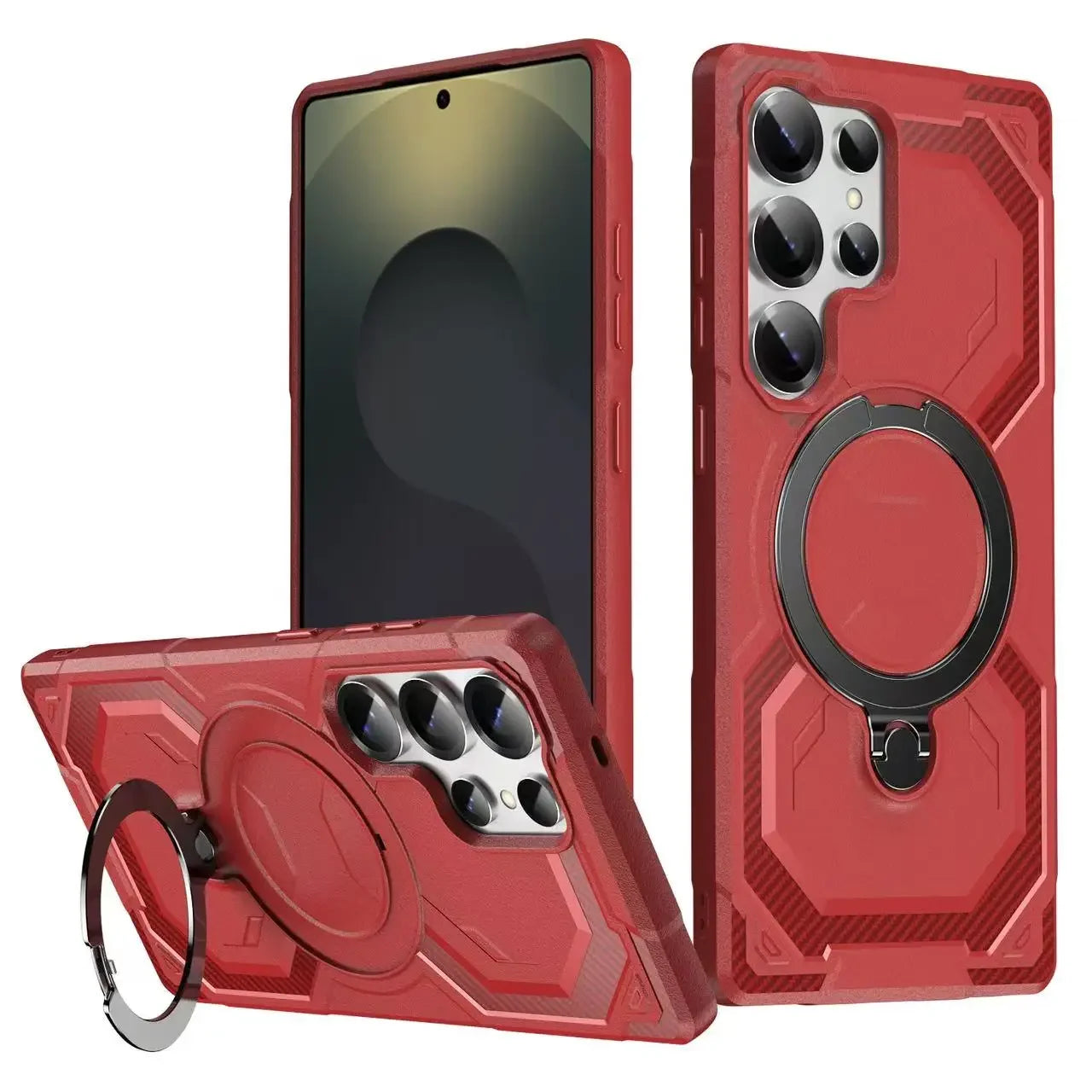 Samsung Galaxy S25 Series Protective Magnetic Case with Rotating Stand