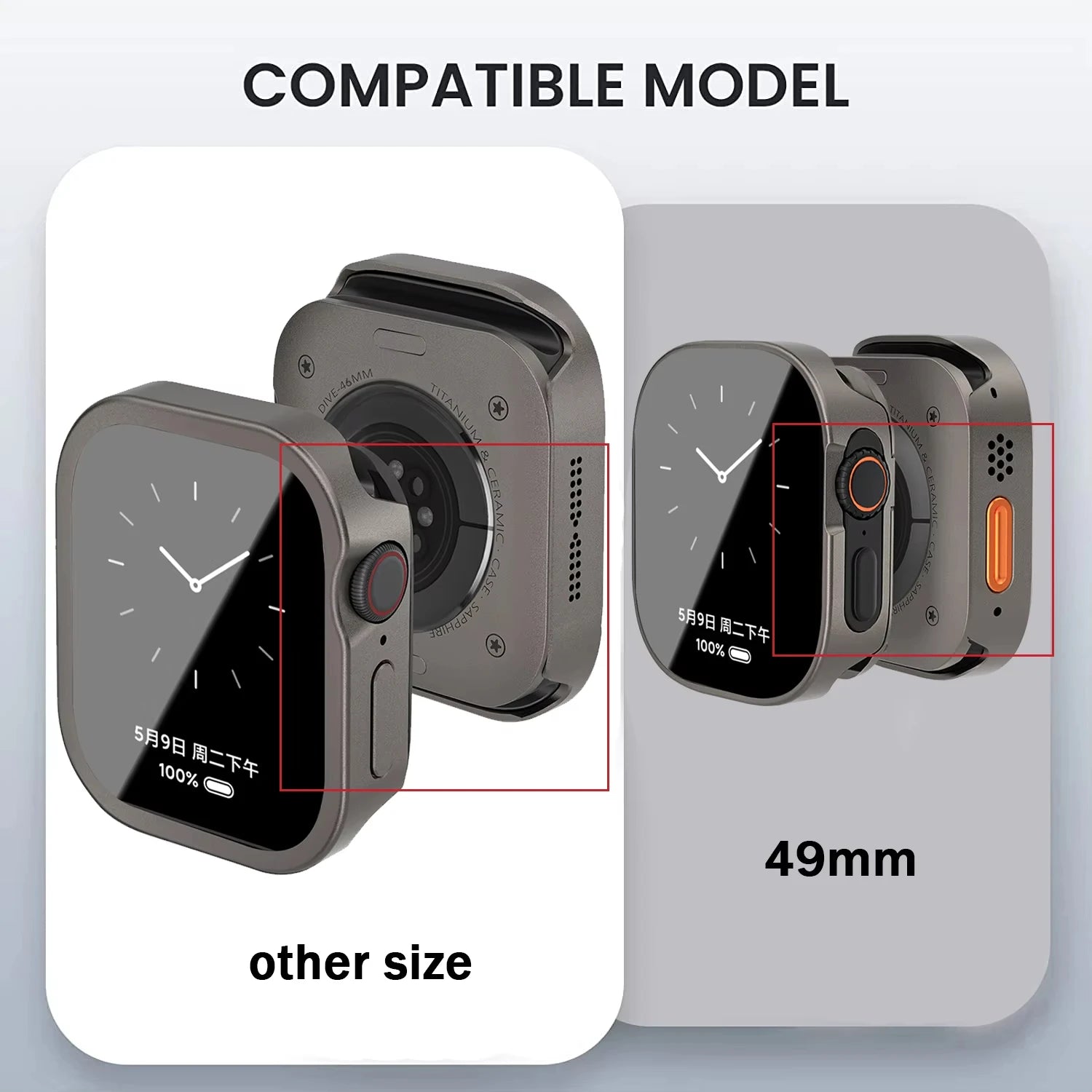 Durable Full-Coverage Metal Case for Apple Watch