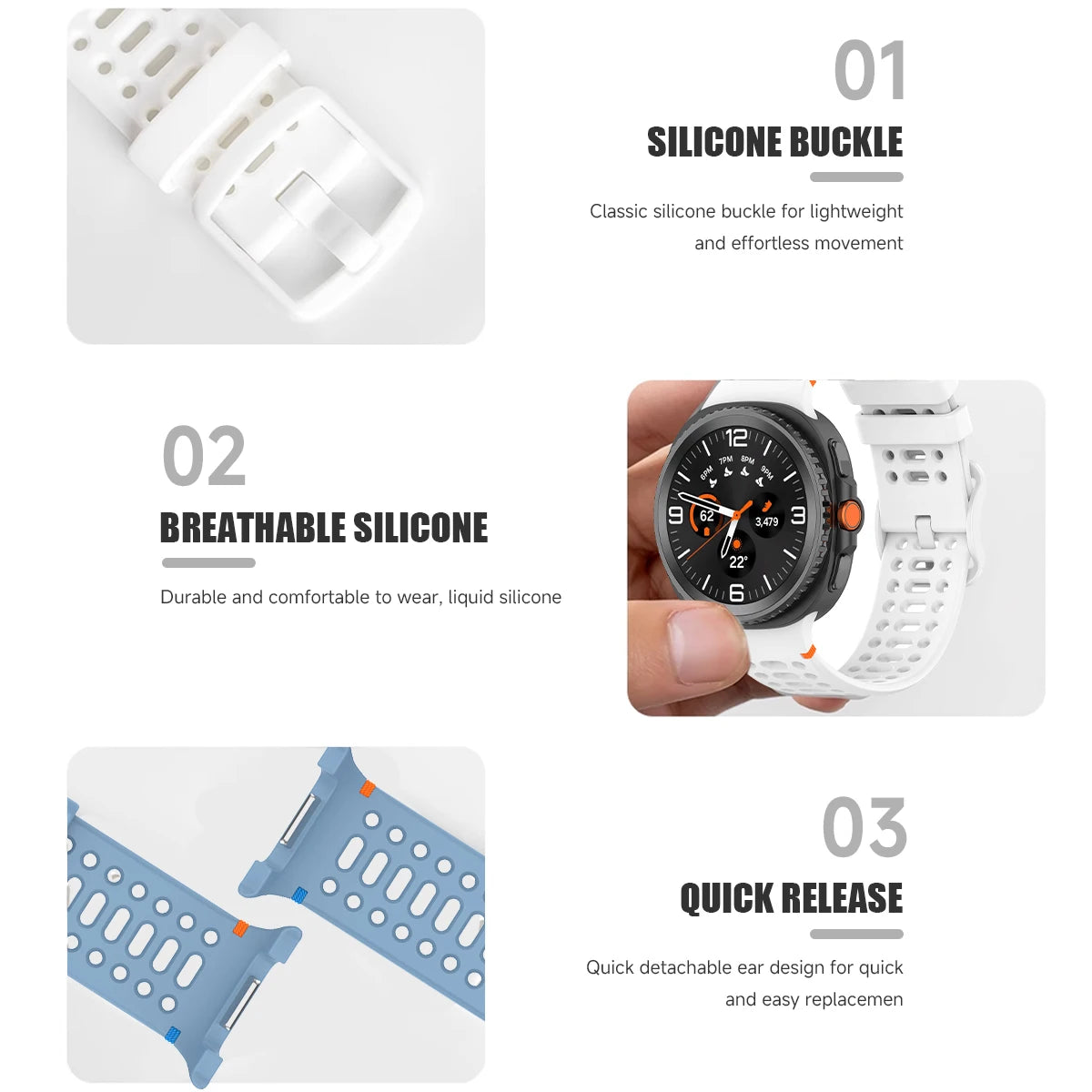 Premium Silicone Watchband for Samsung Galaxy Watch 8 / Galaxy Watch 8 Classic