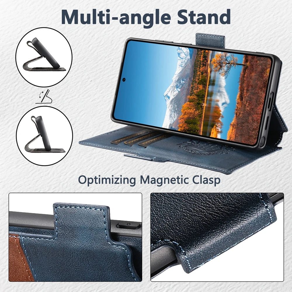 3-in-1 Magnetic Leather Wallet Case with Card Holder for Samsung Galaxy S25 Ultra