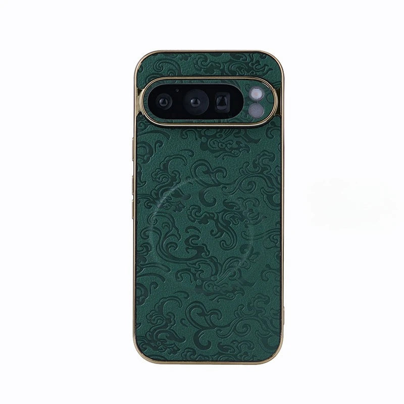 Vintage Flower Leather Magnetic Case for Google Pixel 9 Series