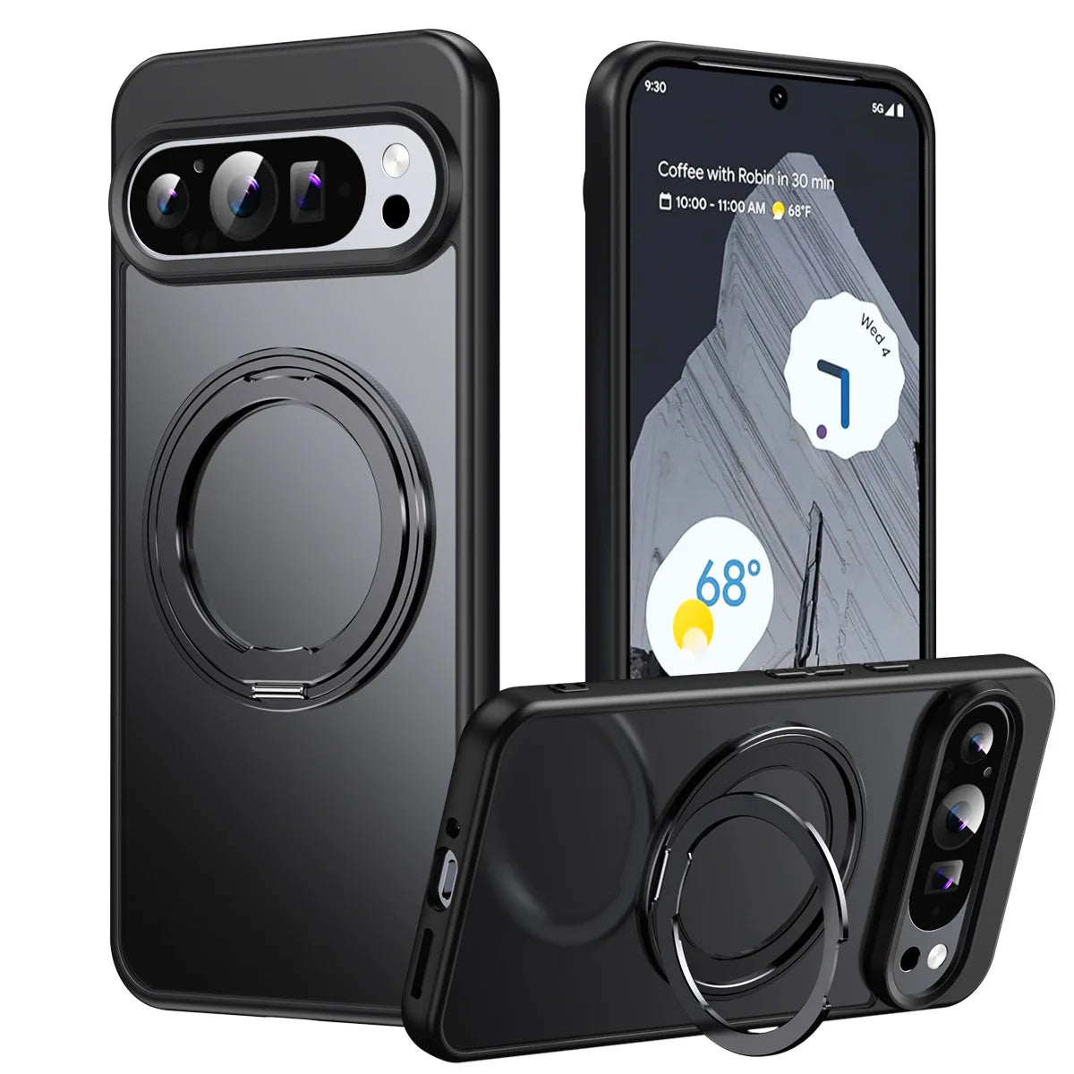 Premium Transparent Magnetic Case with 360° Rotating Stand for Google Pixel 10 Series