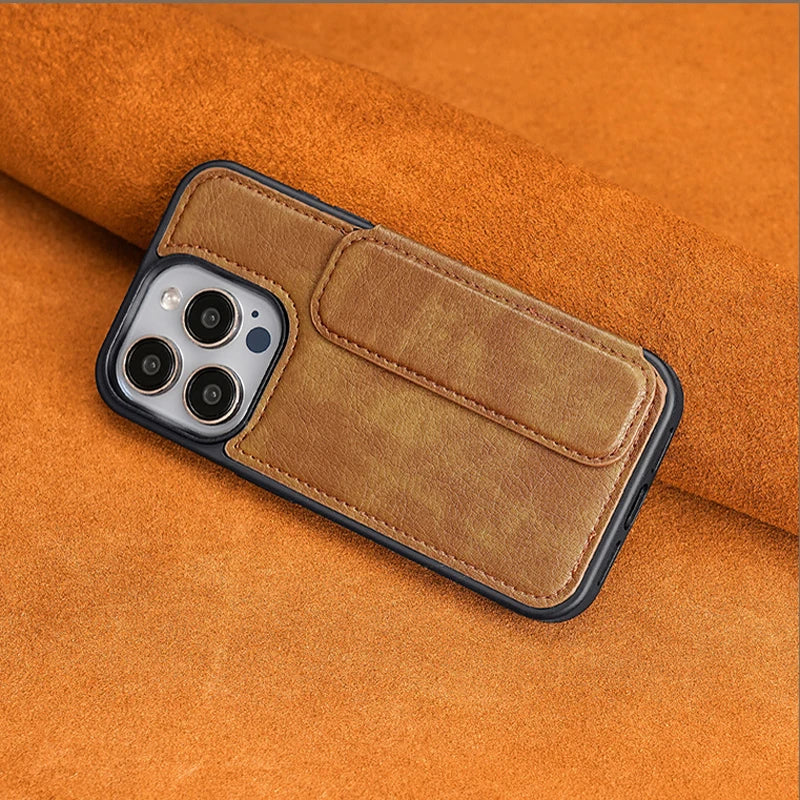 Retro Business PU Leather Case with Card Slot for iPhone 15 Series