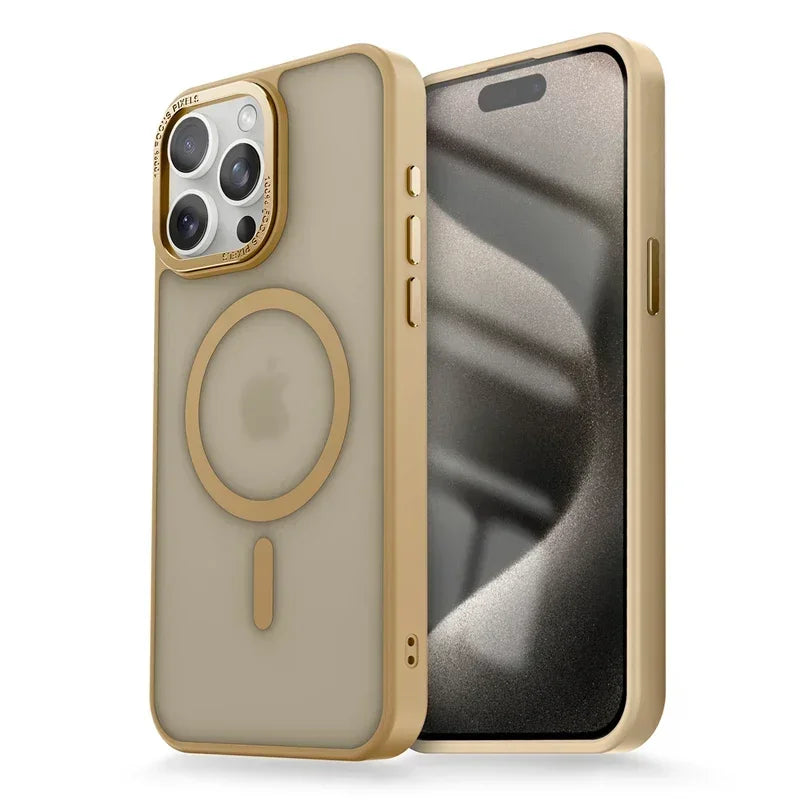Luxury Matte Transparent MagSafe Case for iPhone 15 Series