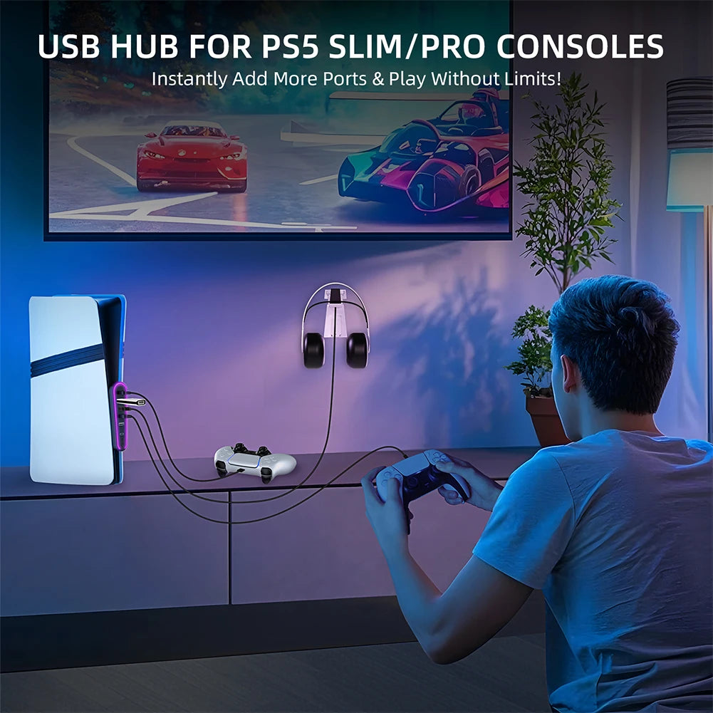 High-Speed 6-Port USB Splitter for PlayStation 5 Pro