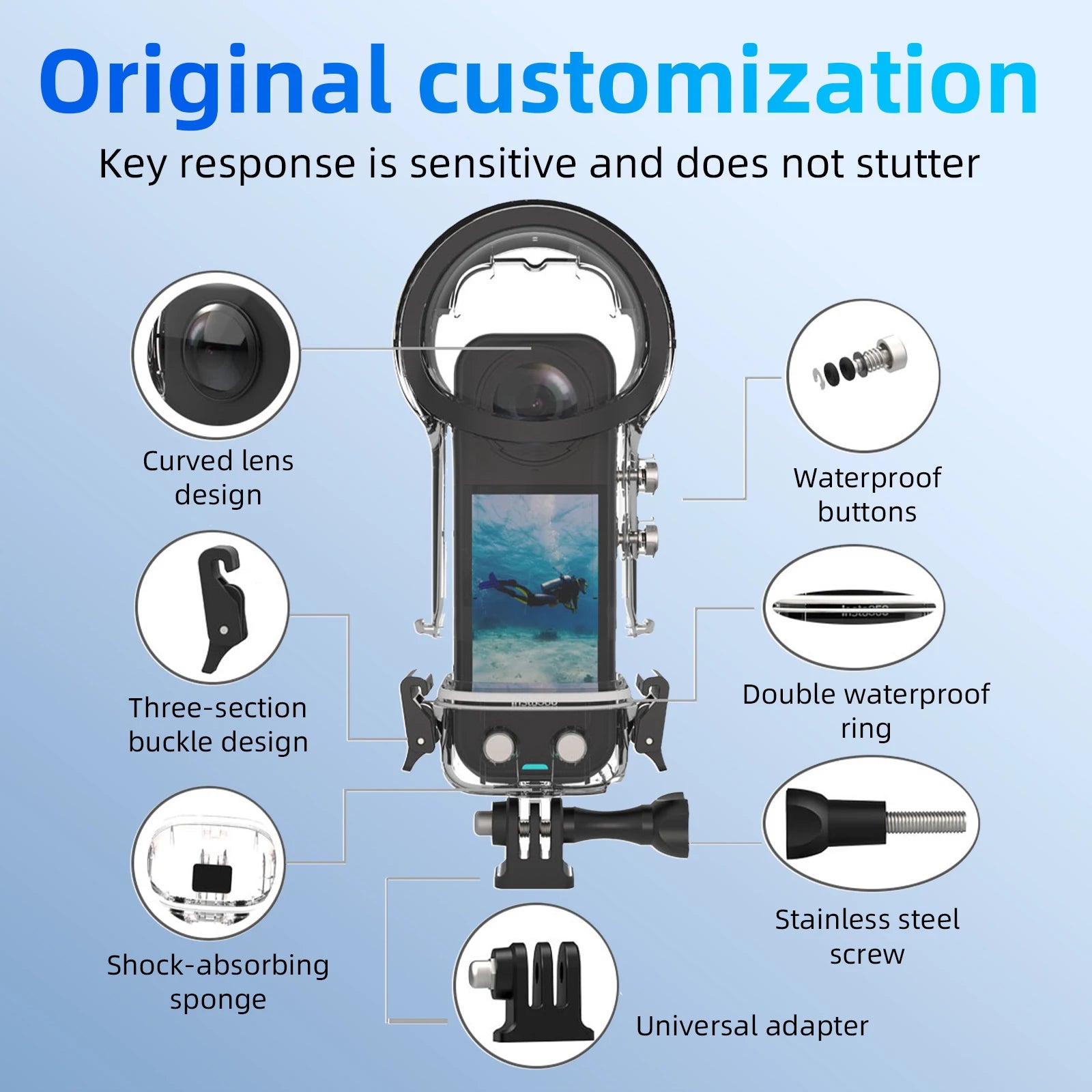 Protective 40M Underwater Case for Insta360 X5