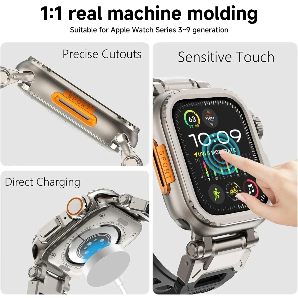 Durable Metal Bumper Frame for Apple Watch