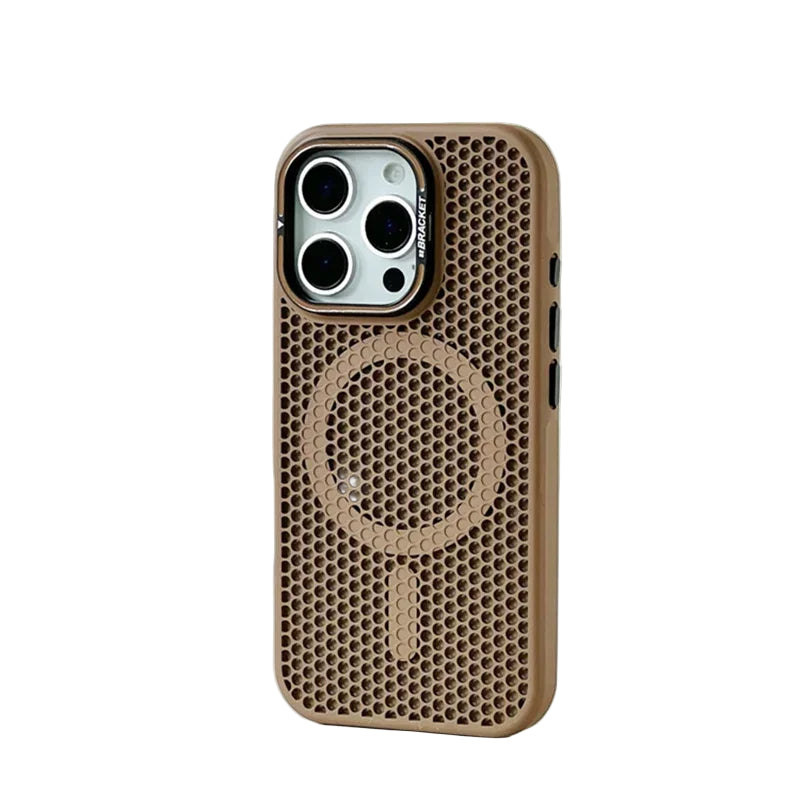 Shockproof Honeycomb Cooling MagSafe Case with Metal Lens Bracket for iPhone 16 Series