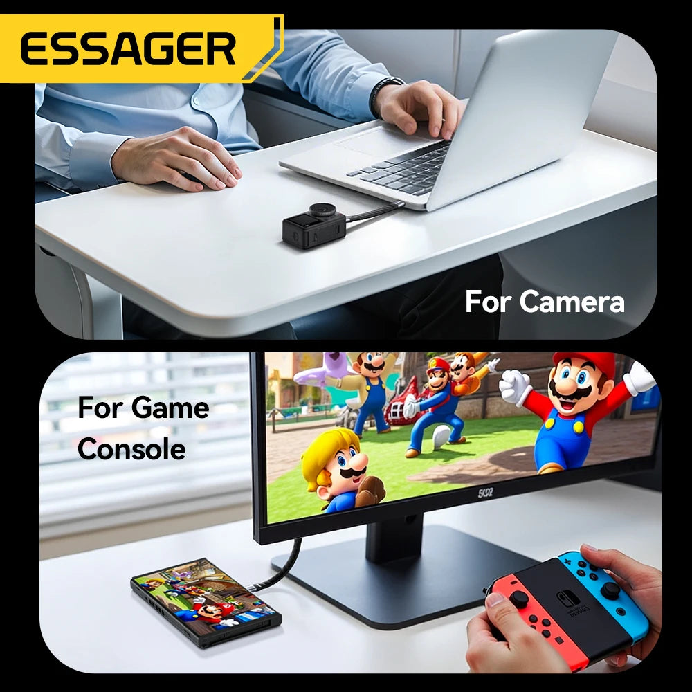 Essager 240W USB4 Type-C Cable with 40Gbps Data and 8K Video Support