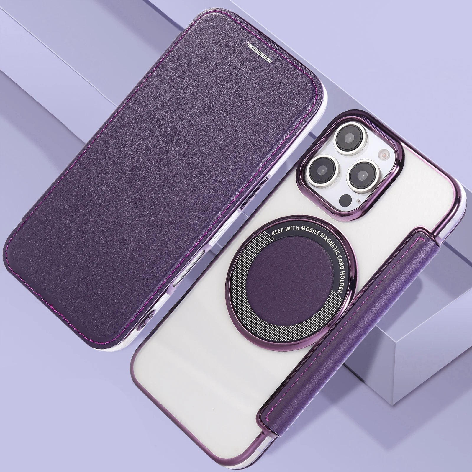 MagSafe-Compatible TPU Leather Wallet Case for iPhone 16 Series