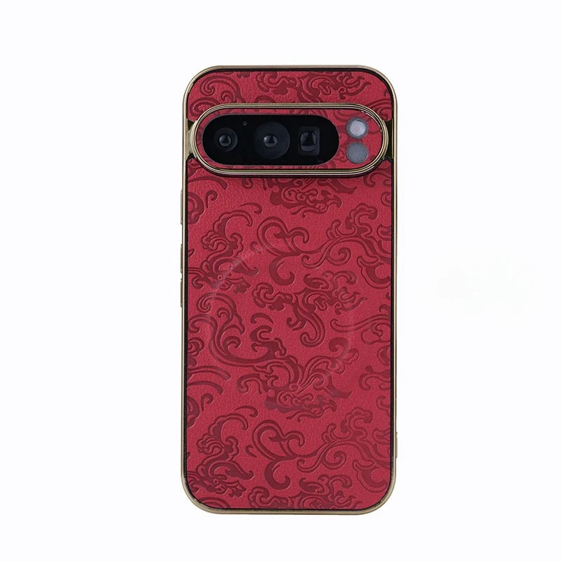 Vintage Flower Leather Magnetic Case for Google Pixel 9 Series
