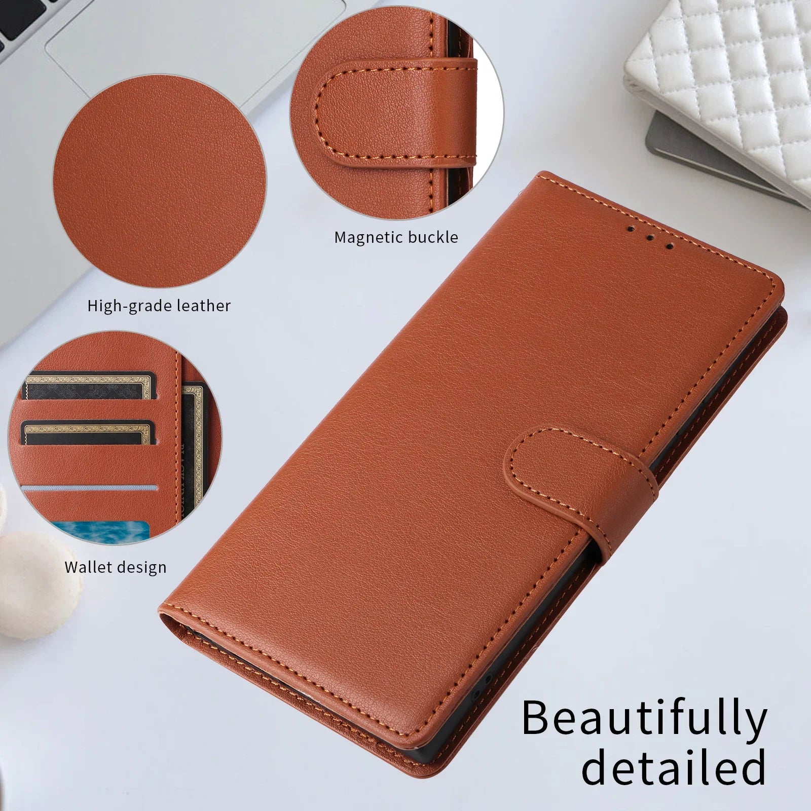 Protective Flip Wallet Case for Samsung Galaxy S25 Series