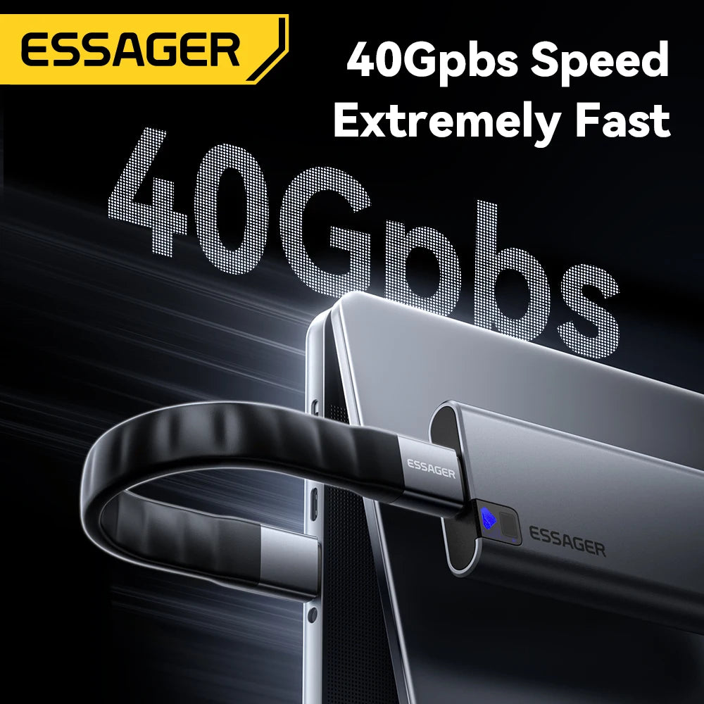 Essager 240W USB4 Type-C Cable with 40Gbps Data and 8K Video Support