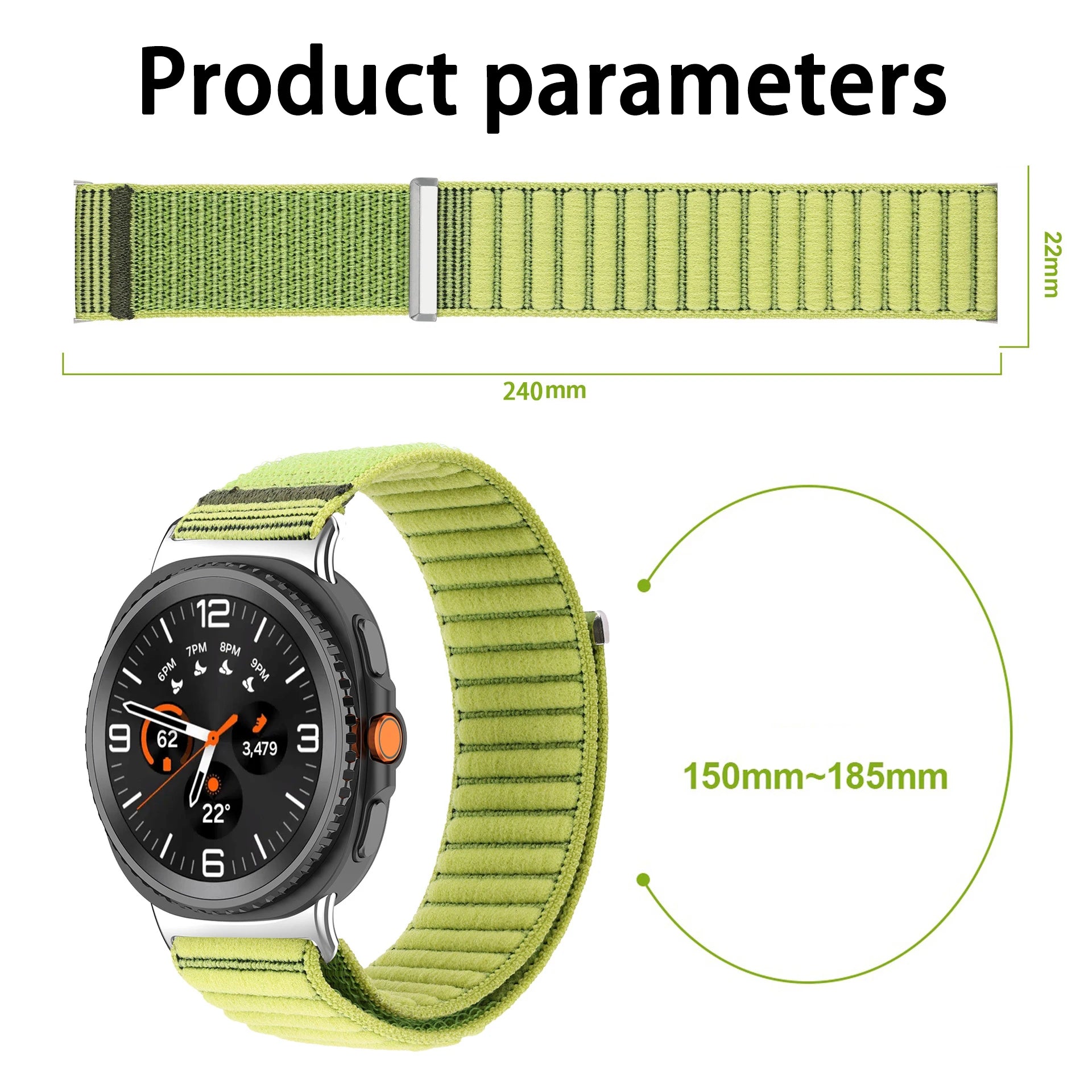 Adjustable Nylon Loop Strap for Samsung Galaxy Watch 8 / Galaxy Watch 8 Classic