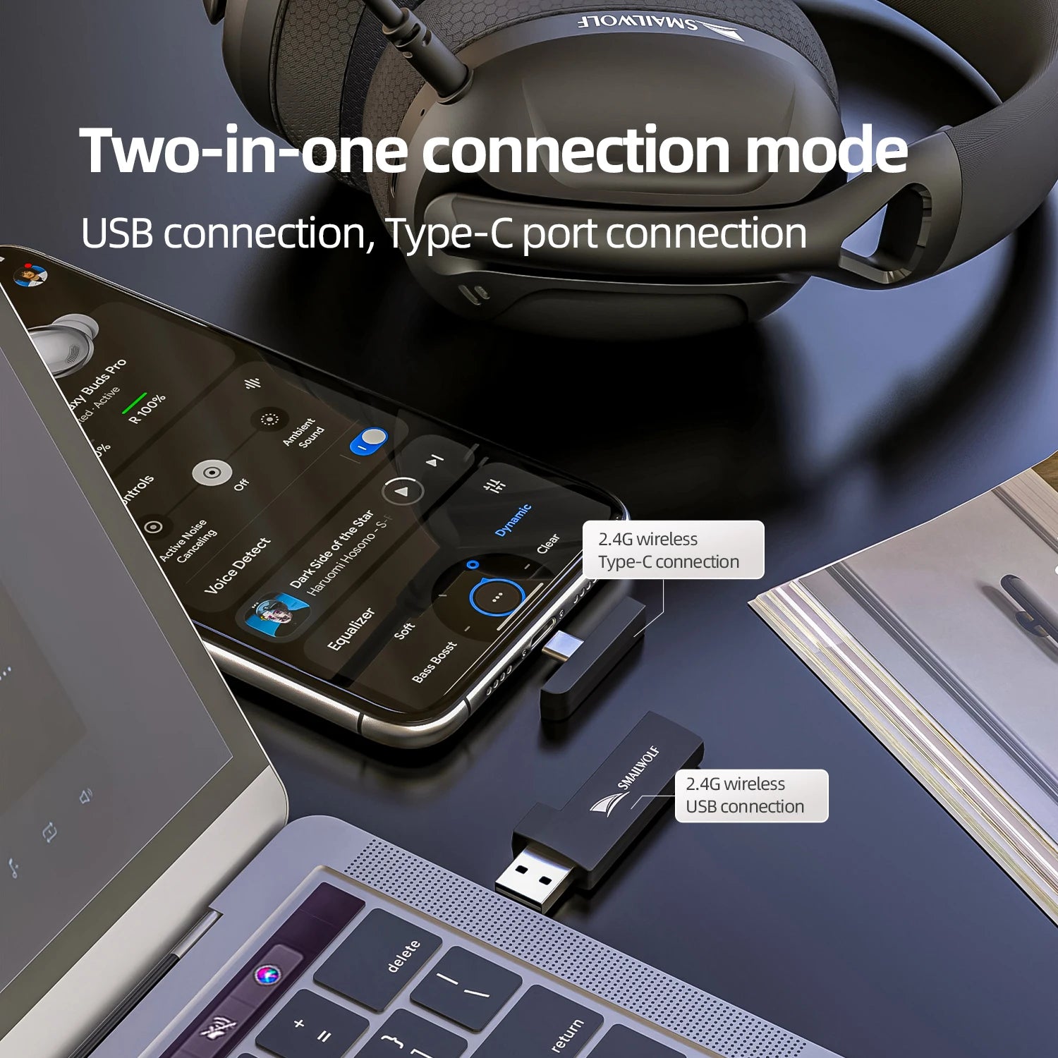 SmailWolf L80 Lightweight Wireless Gaming Headset