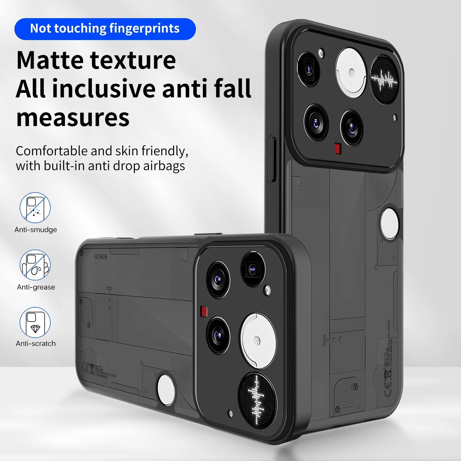 Armor Matte Transparent Shockproof Case with Lens Protection for Nothing Phone 3