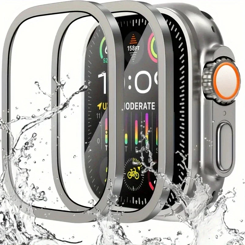 Tempered Glass Screen Protector with Titanium Frame for Apple Watch Ultra 2