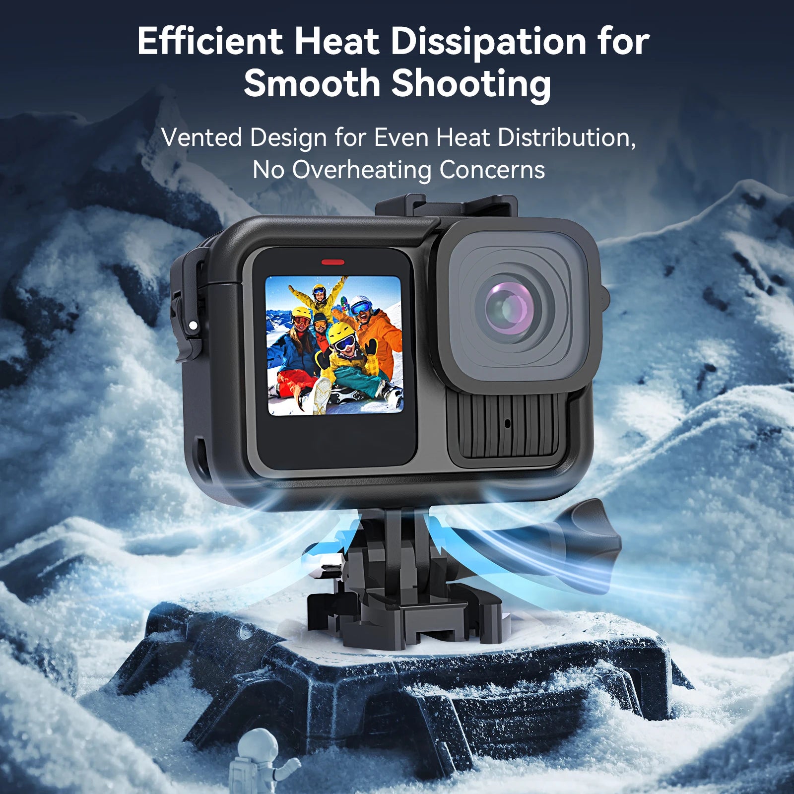 TELESIN Frame Housing Case with Battery Side Cover Hole for GoPro Hero Action Cameras