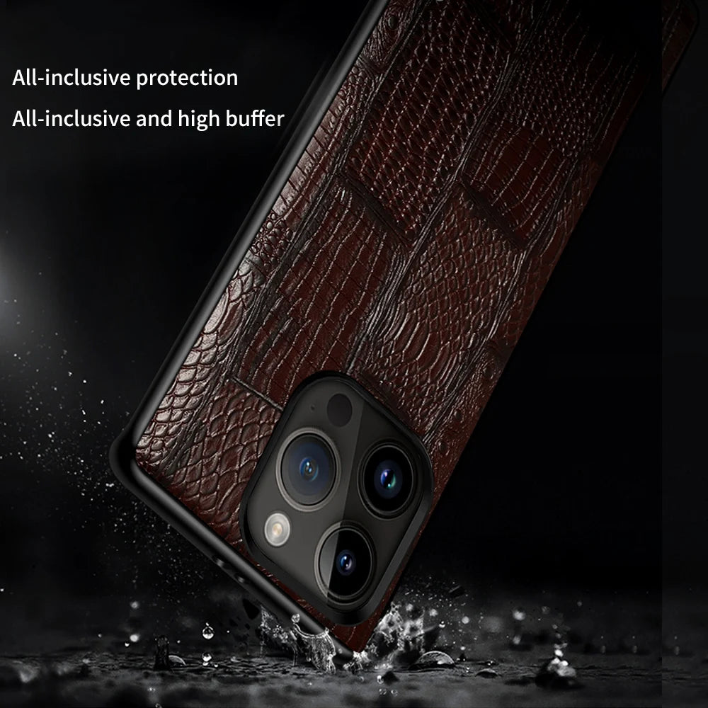 100% Genuine Leather Full Protection Phone Case for iPhone 14 Pro and iPhone 14 Pro Max