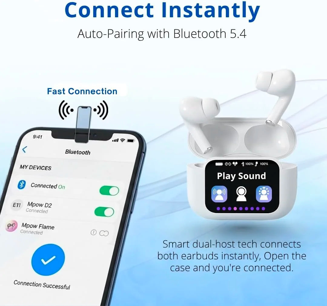 UYUXIO TWS In-Ear Earbuds with Touchscreen Display