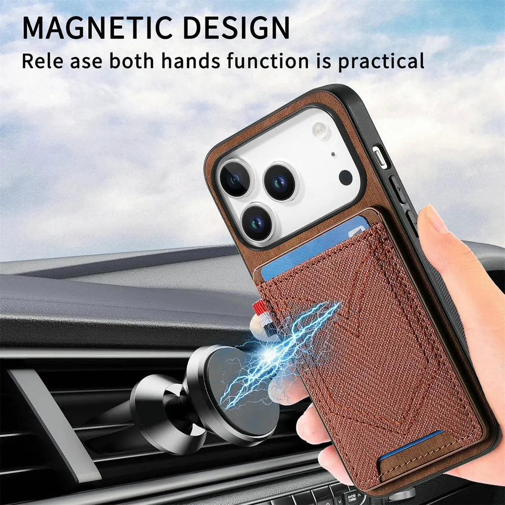 Fashion Jeans-Style Leather Wallet Case for iPhone 17 Series