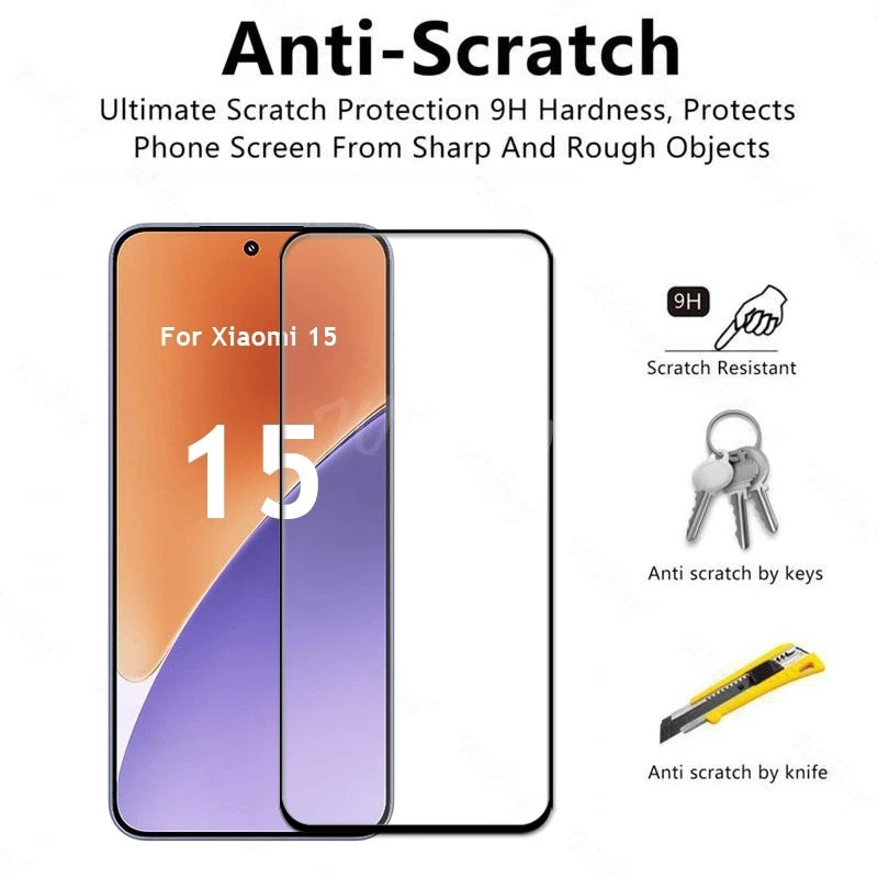 Xiaomi 15 Full-Cover Tempered Glass Screen and Camera Protector