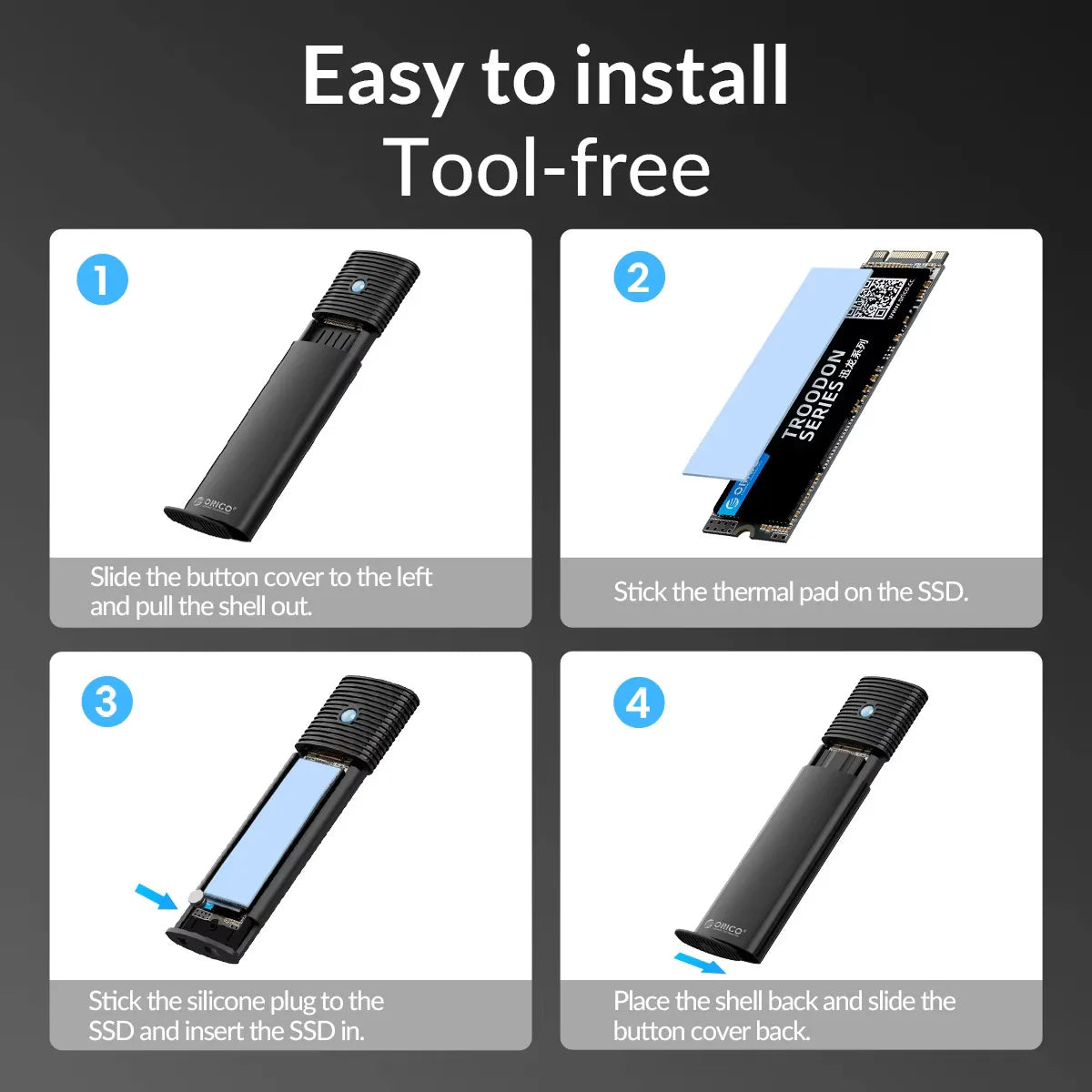 ORICO USB 3.1 Gen2 10Gbps M.2 SSD Enclosure