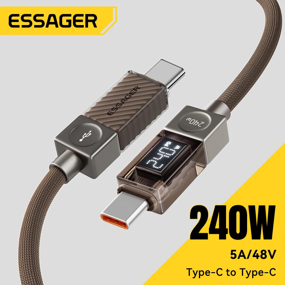 Essager 100W USB-C PD 3.1 Fast Charging Cable with LED Display