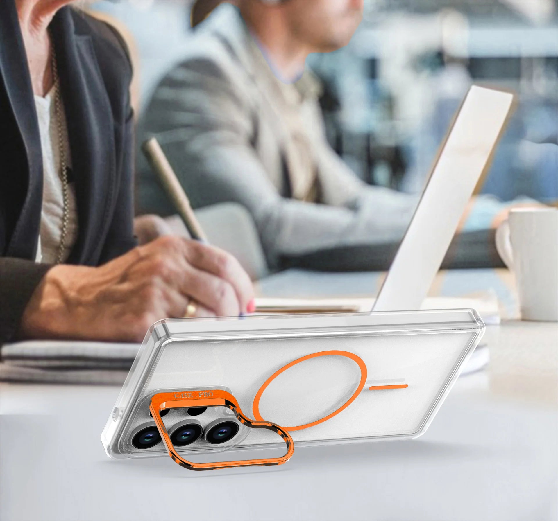 Crystal Clear Magnetic Case with Camera Bracket Stand for Samsung Galaxy S25 Series