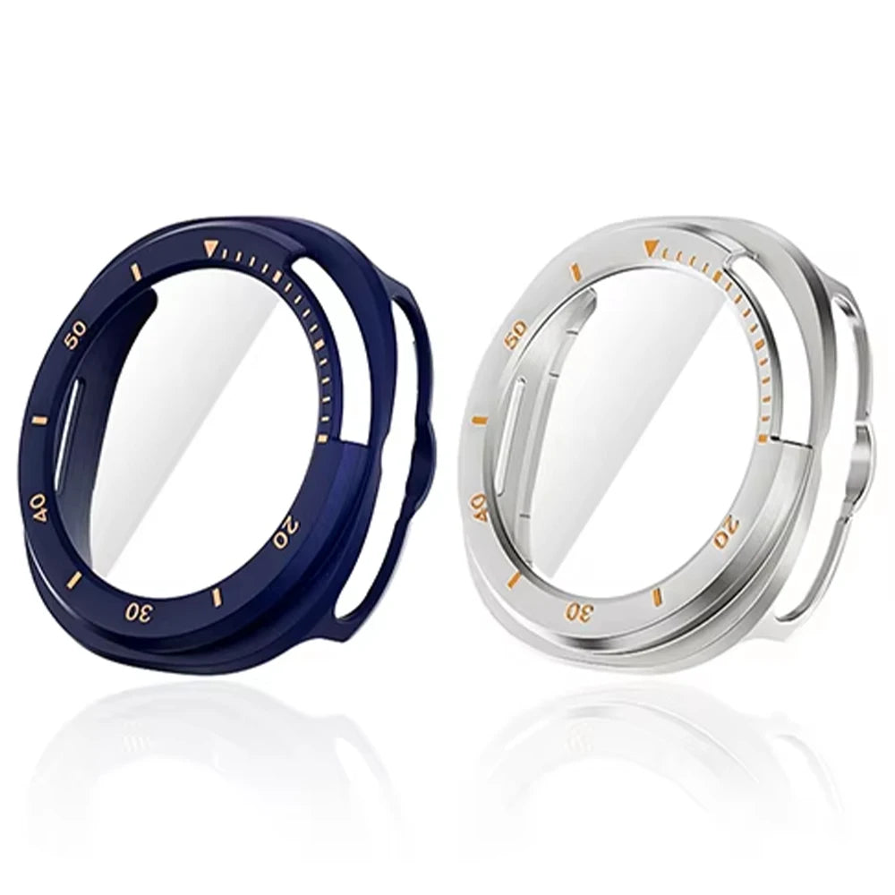 PC Case with Tempered Glass Screen Protector for Samsung Galaxy Watch 8 Classic