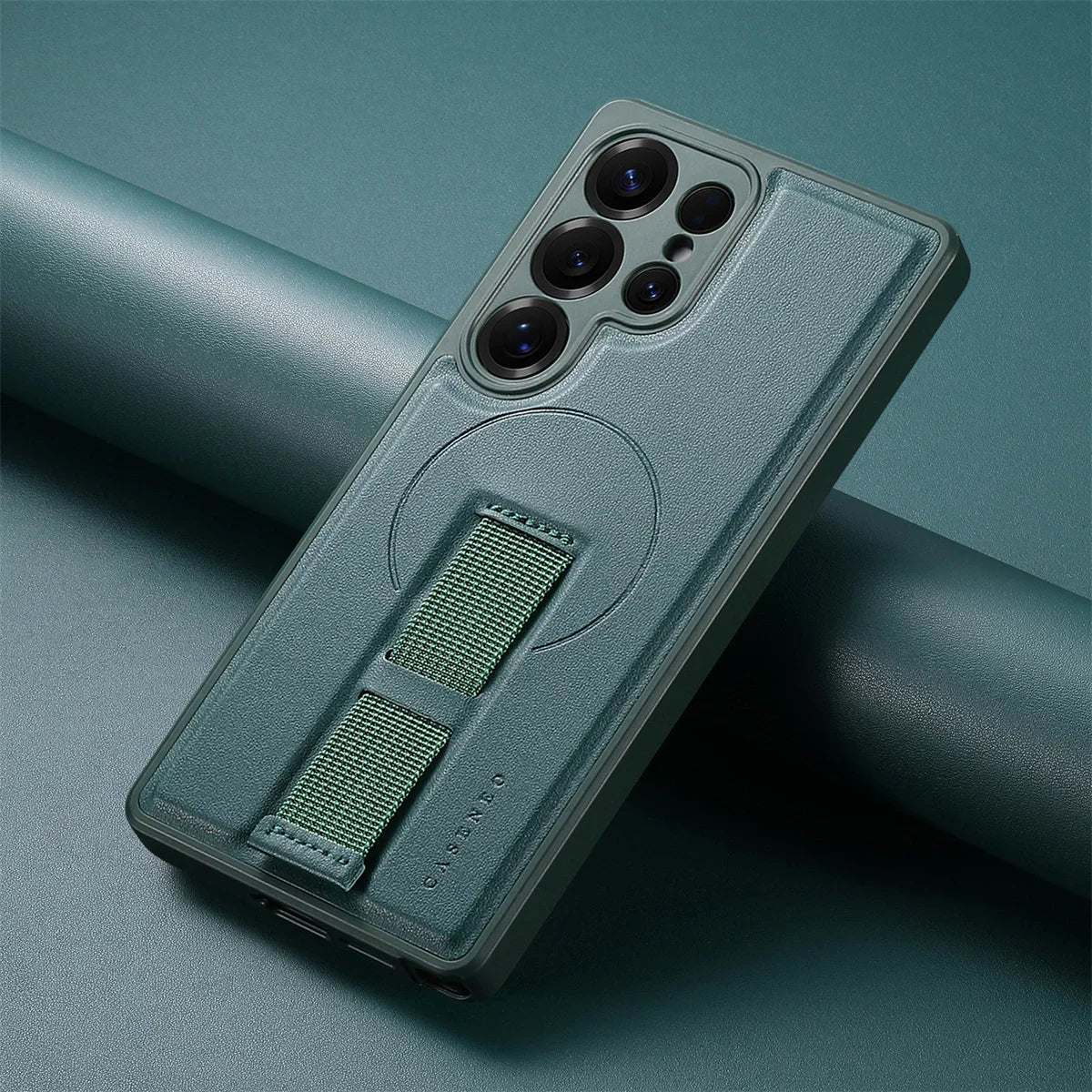 Samsung Galaxy S25 Series Magnetic Phone Case with Leather Wrist Strap