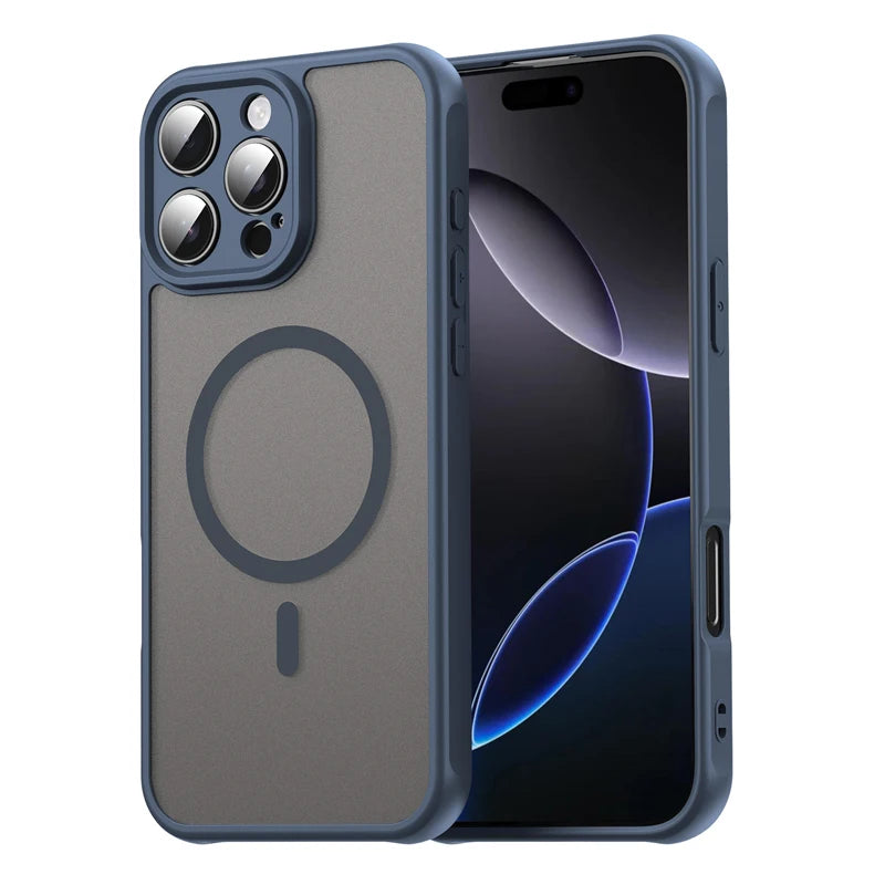 iPhone 15 Series MagSafe-Compatible Clear PC + Soft TPU Matte Case