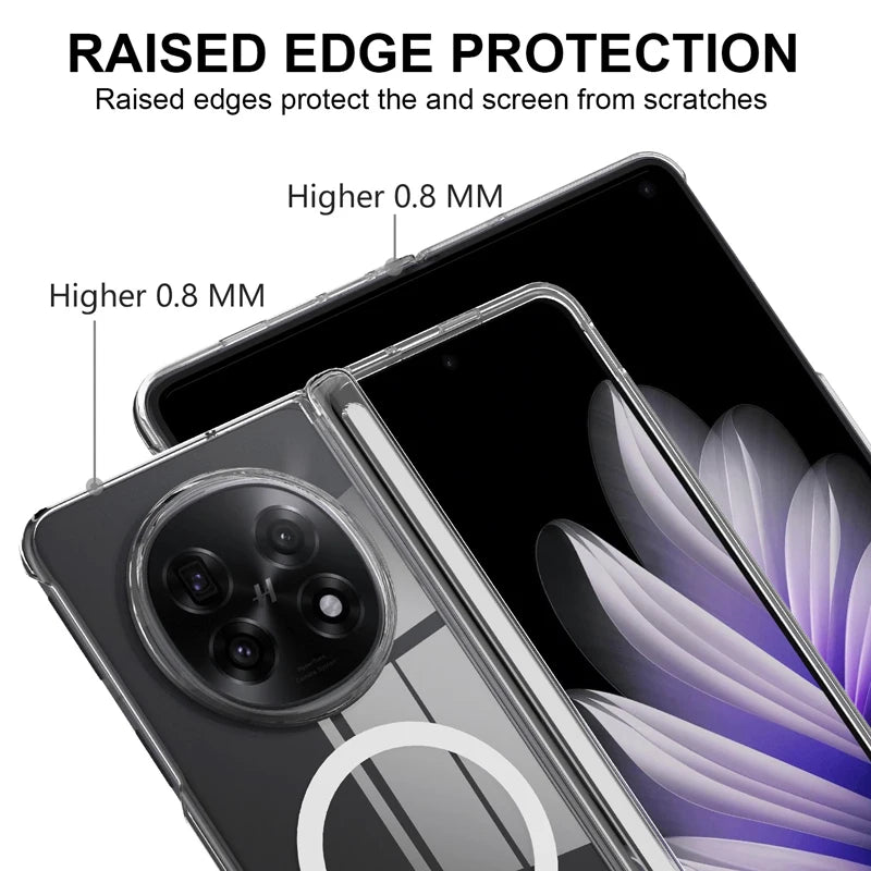 Anti-Fingerprint Transparent Magnetic Case for OPPO Find N5