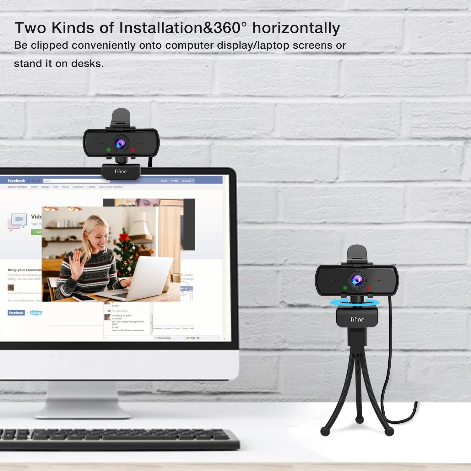 FIFINE K420 1440p Webcam with Built-in Microphone