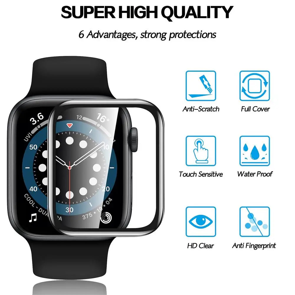 Soft Glass 9D HD Full Film Screen Protector for Apple Watch
