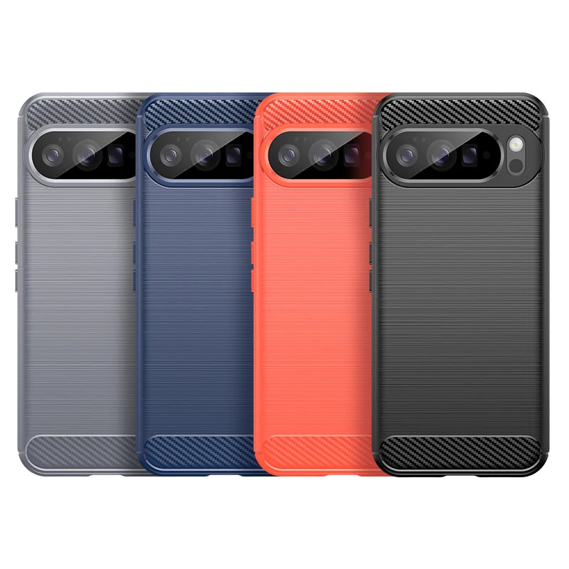 Soft Carbon Fiber Brushed Texture Case for Google Pixel 10 Series