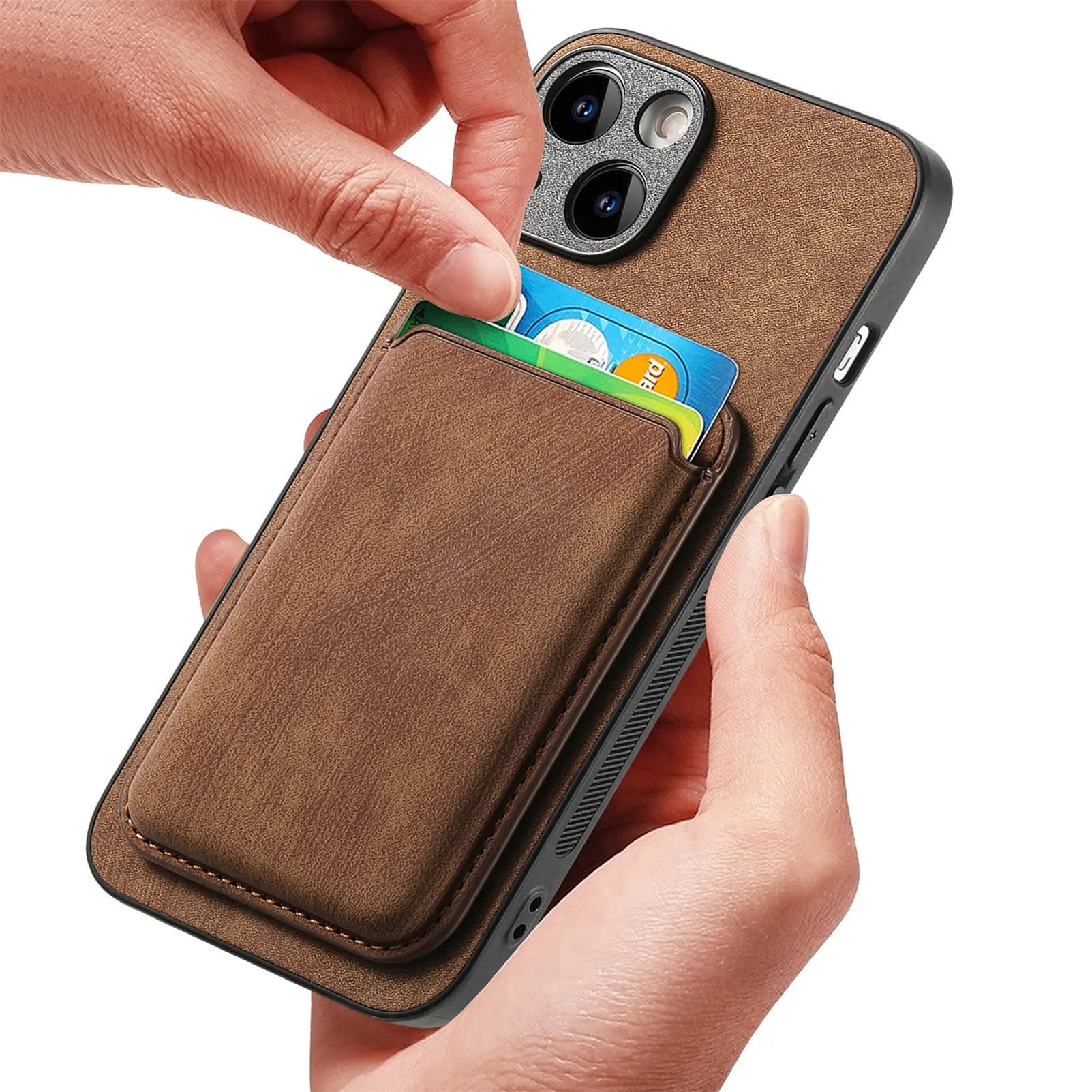 2-in-1 Detachable MagSafe Card Slot Leather Case for iPhone 15 Series