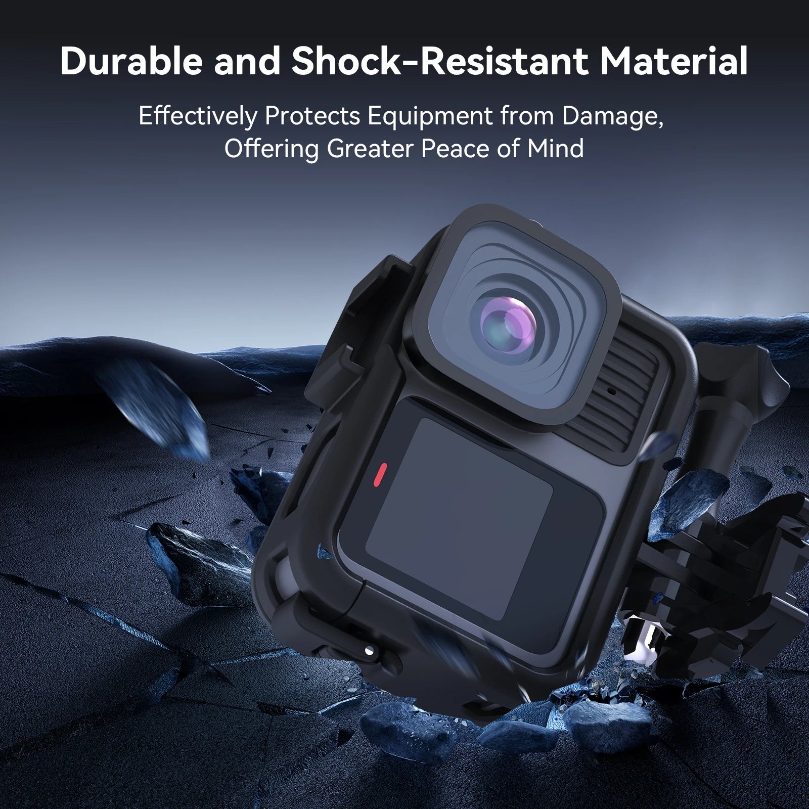 TELESIN Frame Housing Case with Battery Side Cover Hole for GoPro Hero Action Cameras