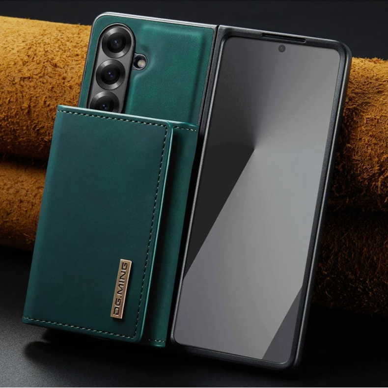 Samsung Galaxy Z Fold 7 Magnetic Leather Wallet Case with Card Slots