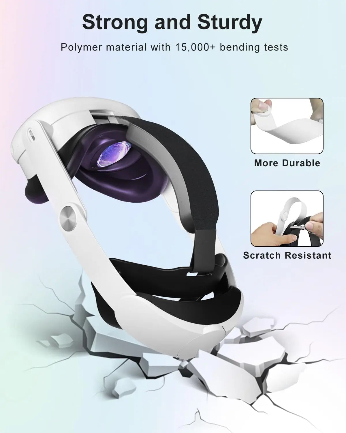 Adjustable Elite Head Strap with Soft Cushion for Meta Quest 3